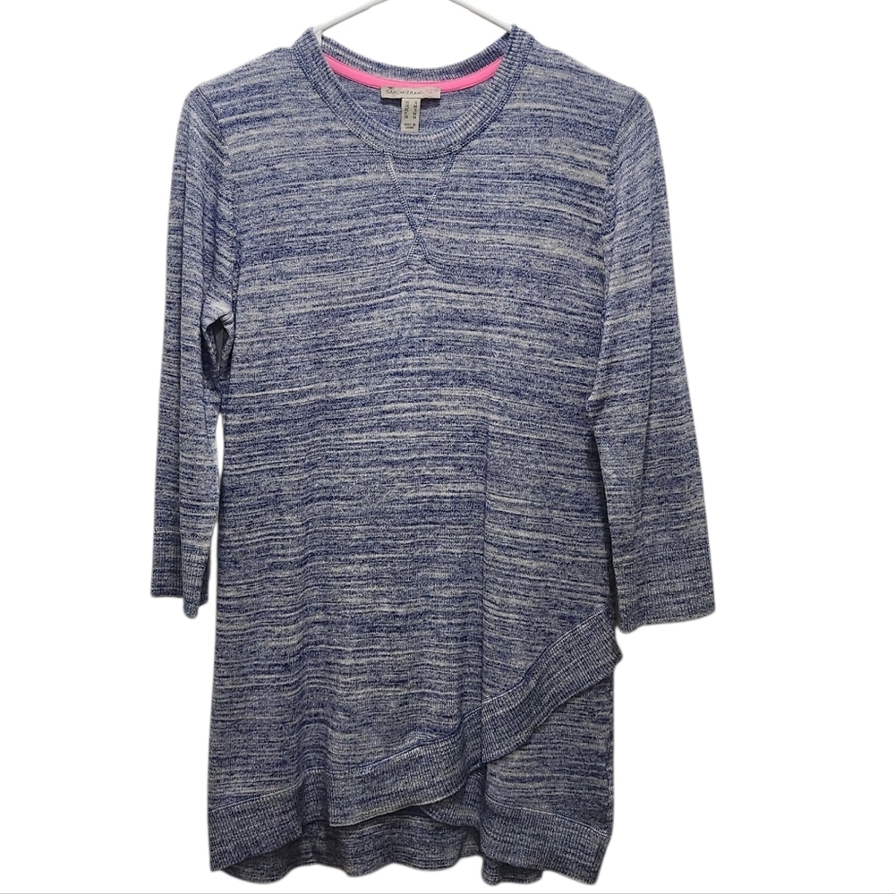 Isaac Mizrahi Live! SOHO Blue White Space Dyed Lightweighr Knit Sweater Size S